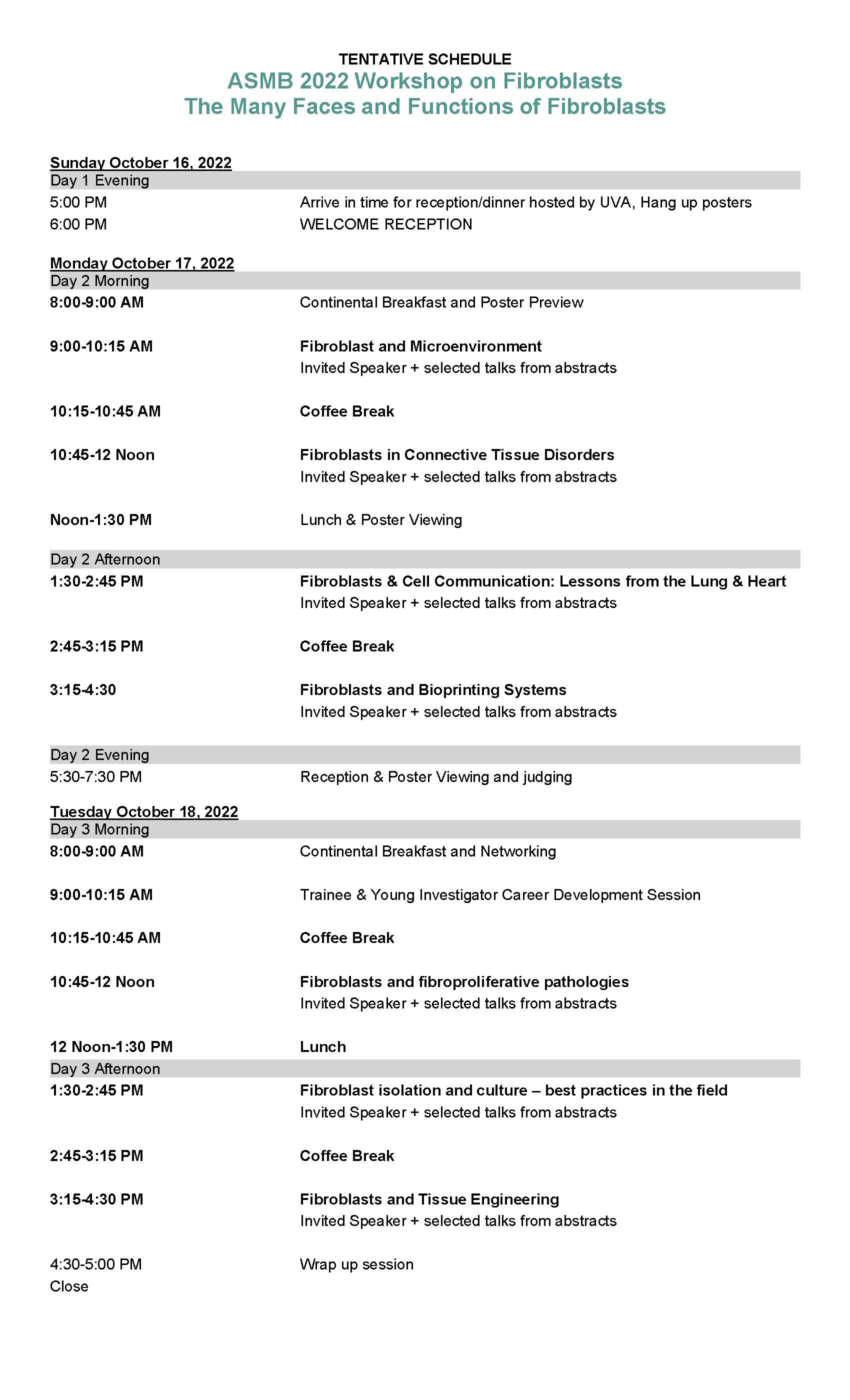 Fibroblasts Workshop
